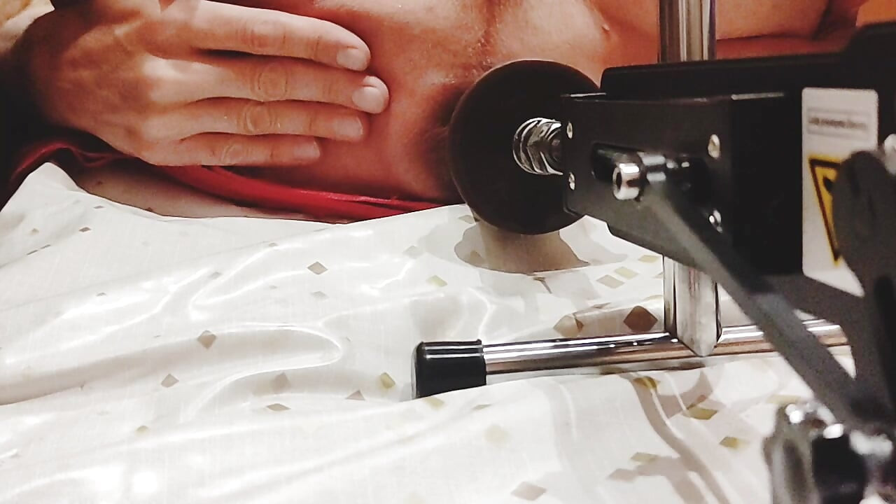 Machine fuck for big dildo 28 cm, double anal