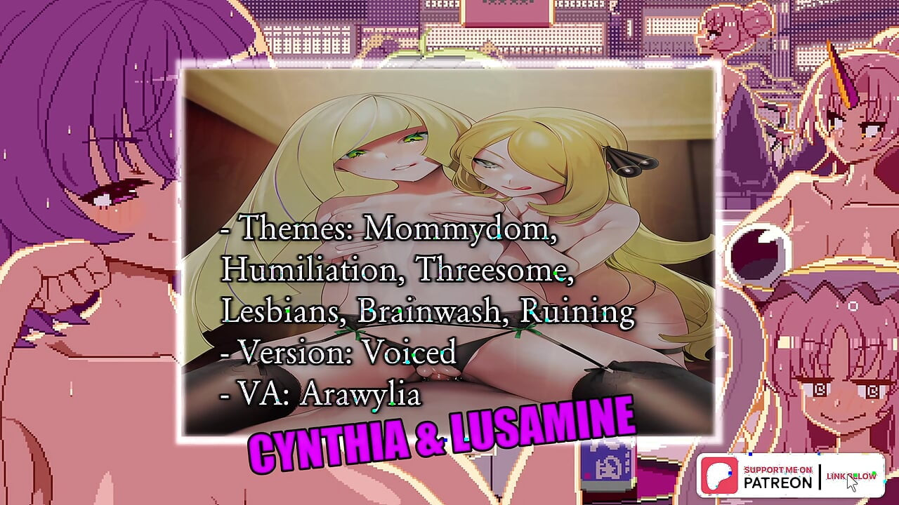 Cynthia & Lusamine's Sex League Challenge (Pokemon, Mommydom, Ruined Orgasm, Humiliation, FFM Threesome, Lesbians, Femdom)