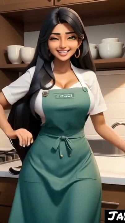 Indian girl Jaya Anjali in her kitchen (Ai model) | Clip 1