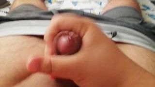 Wanking freshly shaved little cock for Wendy nice cum