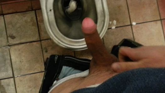 Multiple cumshots in dirty toilets on public highways in Germany. A lot of cum on the walls and floor