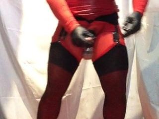 Sissy Red and Black she plays ass fuck with her toys 4
