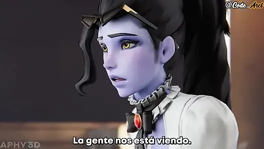 Widowmaker Gets Two Giant Cocks [Subtitled in Spanish]