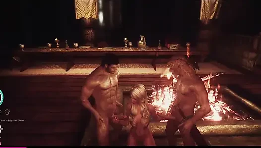 Skyrim OSEX 3some  Wizard Sex