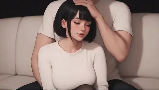 Takıntılı lucy #4, ayaklarını kullanıyor, animasyonlu sevimli oda arkadaşı porno oyunu