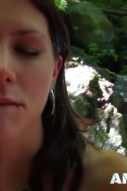 Jungle threesome for brunette Mia Moore who gets double penetration sex