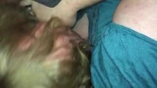 Old babygirl sucking on a friend‘s cock
