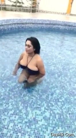 Gupchup  Actress In The Pool wit How Black Bikini
