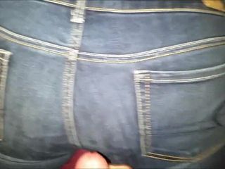 Cum covered ass in AE jeans