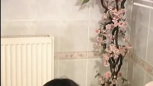 Brunette Babe Stretched Wide by Throbbing Cock in Steamy Bathtub
