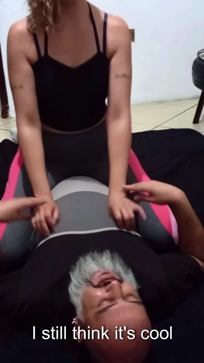 Stepfather playfully dry rubs against his innocent stepdaughter. | Clip 1