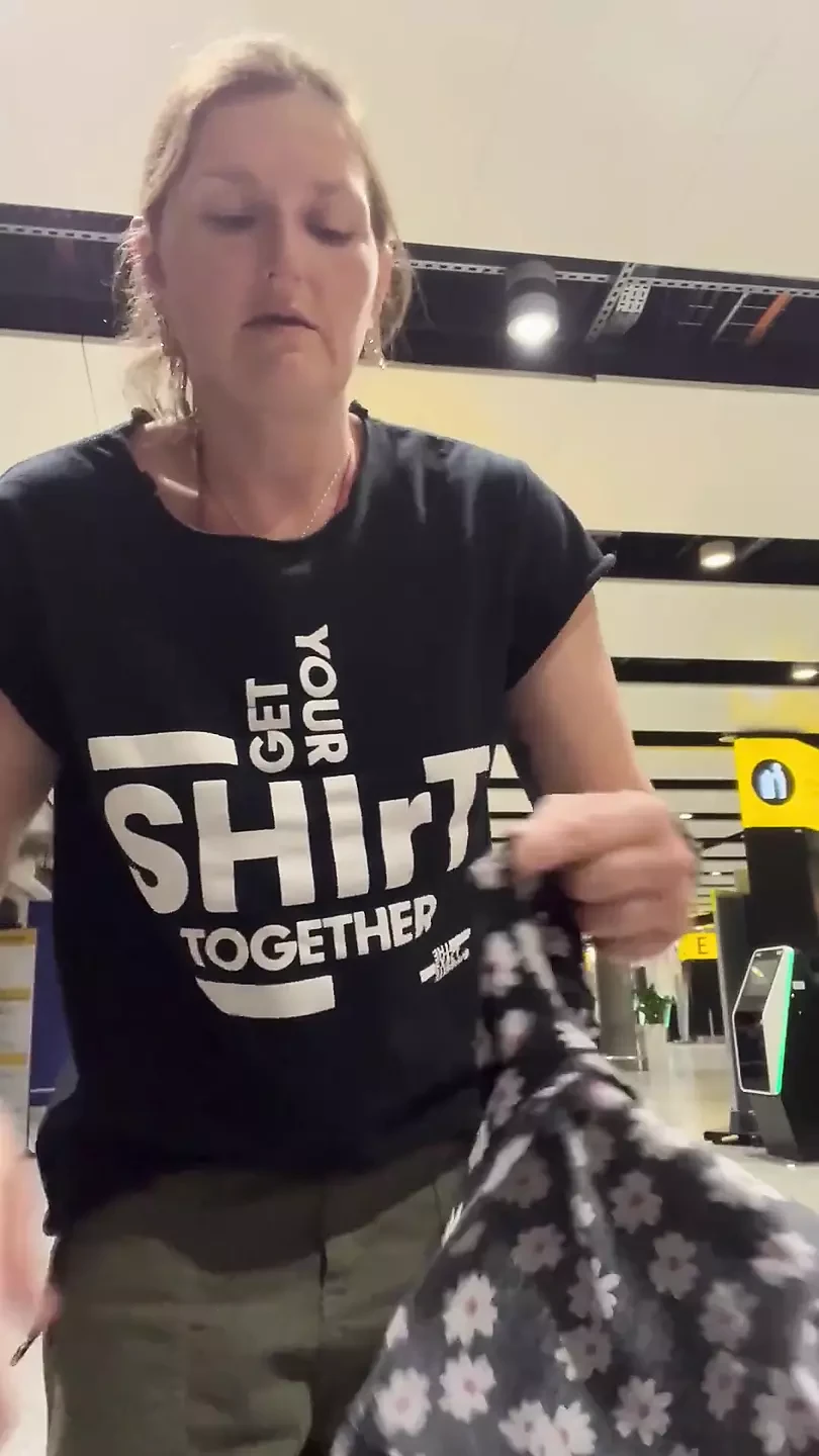 Bare Boobies at the Airport
