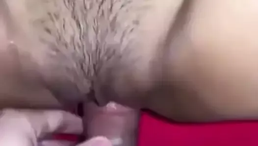 Beautiful girl with a nice body and big tits gets her pussy pounded until she cums.