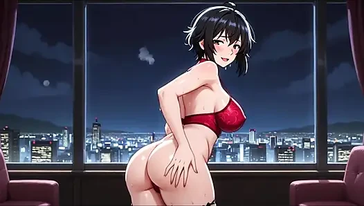 Ada Wong in sehr verführerischen pOV-szenen, die ihr legendäres rotes kleid trägt, neckt leidenschaftliches necken