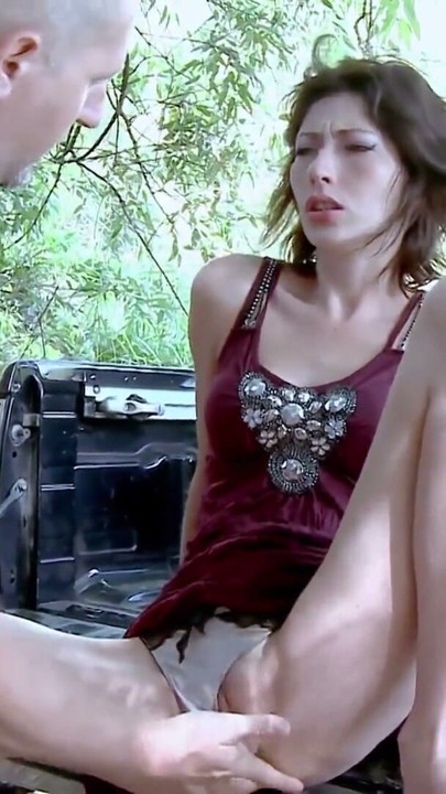 Wild fuck in the pickup with skinny french Gabriela Quetzal | Clip 1