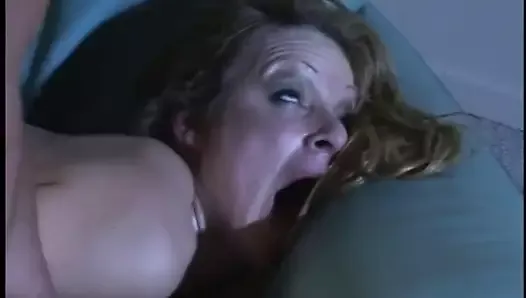 Horny bitch takes cock in bung hole and cunt before getting creamed on the sofa