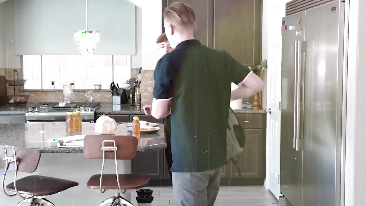 Horny Young Boy Surprises His Older Stepbrother With His Dick In A Gift Box