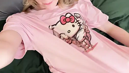 Pink Tee Pixie Bed Phone Glow - Panty Tease to Finger Bliss