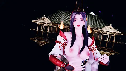 3D sexy asiatischer cosplay stripperin-tanz für dich