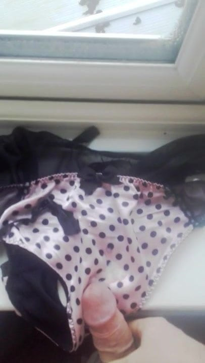 Satin panties cum