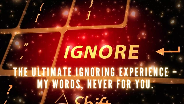 The Ultimate Ignoring Experience - My Words, Never for You