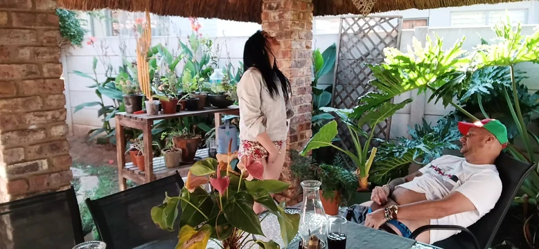 Masturbating with My Neighbours Wife Outdoor on the Patio