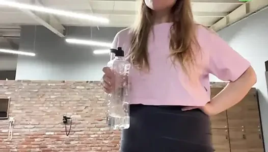 Public fucking in the gym Close up