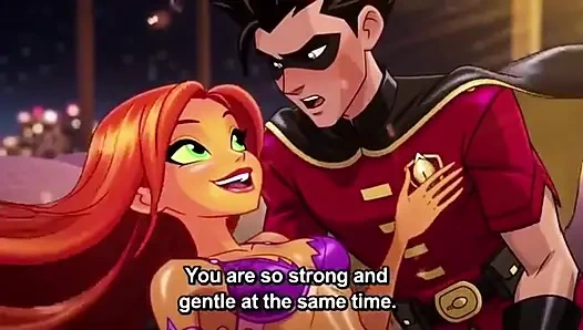 STARFIRE & ROBIN STEAMY PENTHOUSE ROMANCE - Hot 3D Anime Couple