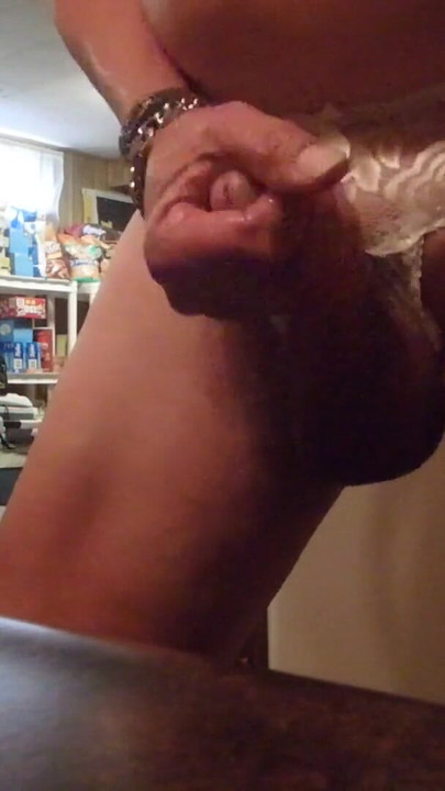 Gay cross dresser eats his cum. | Clip 2