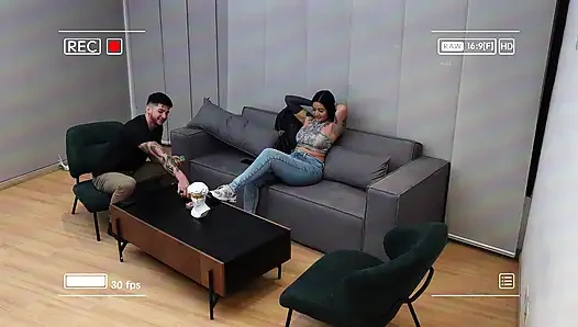 What a! I Fuck My Stepsister's Best Friend Through Ripped Jeans While We Play One