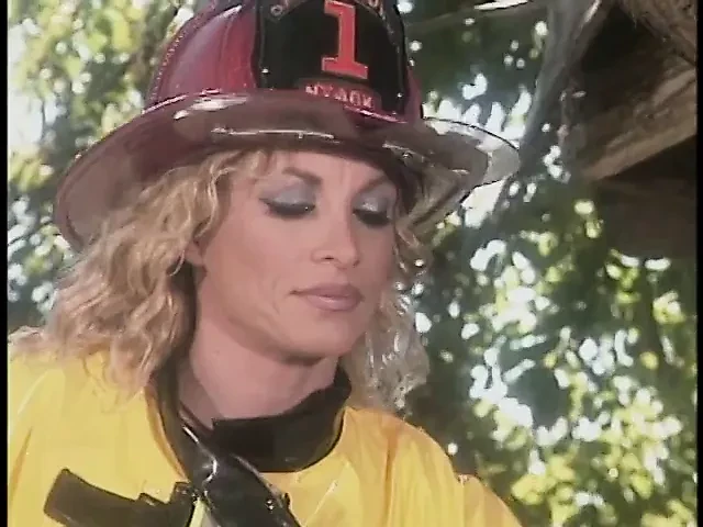 Blonde firefighters with big tits get fucked by an old hippy