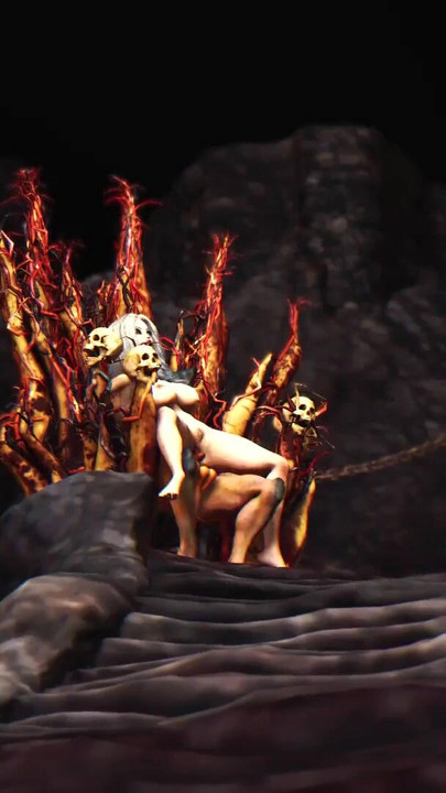 Εξωγήινος γαμάει δυνατά μια σέξι ξανθιά στον κώλο της στη σπηλιά της φωτιάς | Κλιπ 1