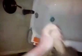 Me stroking my hard lubed up cock.