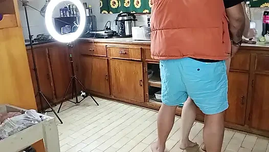 She tried to make salad and then she ate some cock