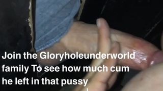 Gloryhole pussy creampie
