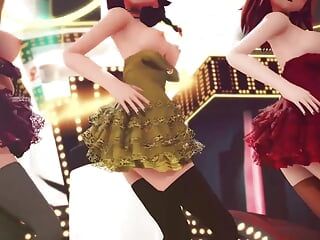 MMD R-18, des filles anime dansent, clip sexy 363