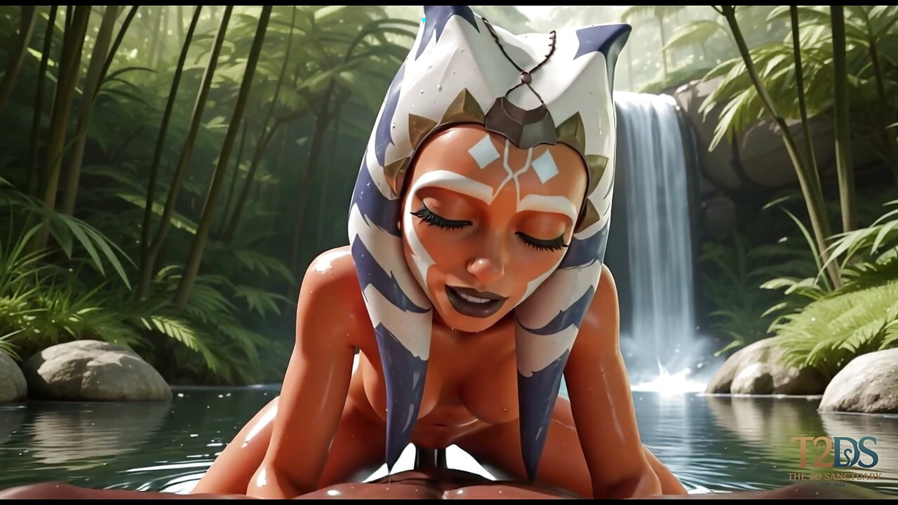 تم القبض على Ahsoka Tano وهو يستحم وتم نيكها في البحيرة.