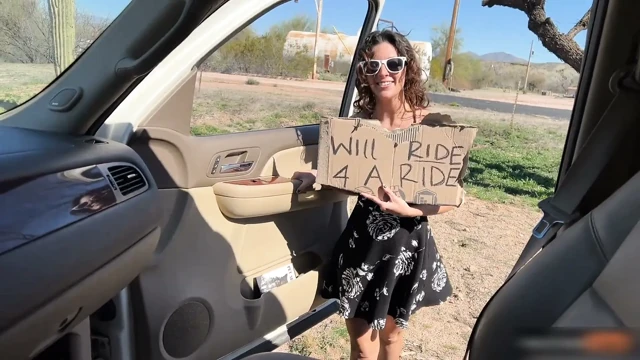 Hot Hitchhiker with no Panties- 'will Ride 4 a Ride'