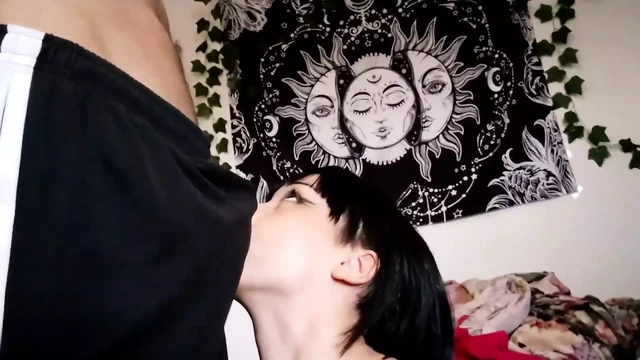 Tiktoker Recording Blowjob and Taking a Lot of Cum in the Mouth Ft. Amber Kai