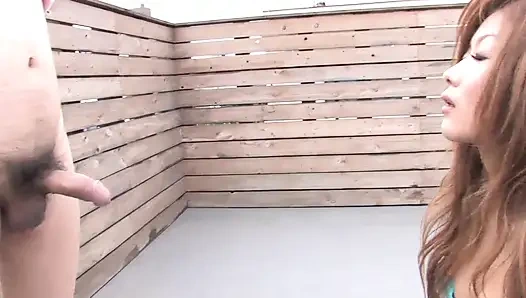 Hot girl gets gang banged by three boys to a mouth cumshot