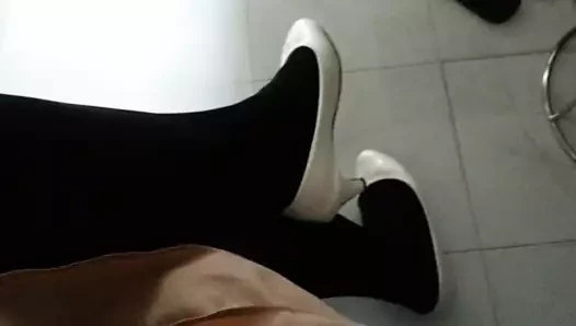 Pump porn video – White Patent Pumps with Black Pantyhose Teaser 27