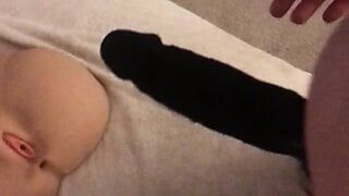 Huge Cock sleeve playing with silicone doll