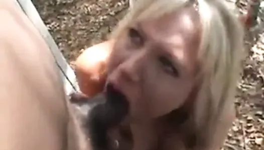 Slut Blonde's Throat Used In Woods by BBC