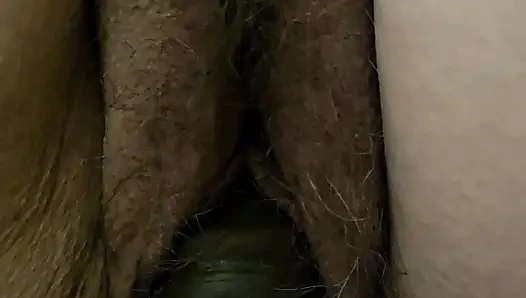 No lube big dildo punishment fuck for wife
