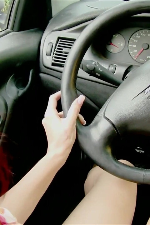 Reckless Revving Play Punishing My Car in Black Suede Sharp Heeled Louboutins
