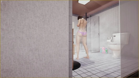 Stepson Jerking Cock While Watching Japanese Stepmom Masturbating Pussy In Bathroom