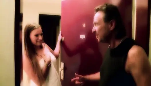 Two sexy chicks love threesome fuck with their big cock fucker