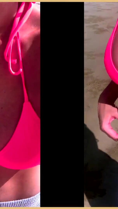 Key moment from "Wifey amazes strangers with a hot pink bikini flash"