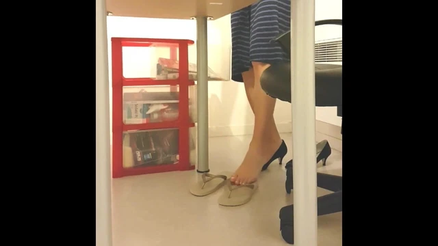 Teacher switches into flip flops in morning and afternoon