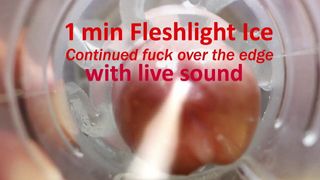 Fleshlight ice fodido por pau duro com pré-gozada